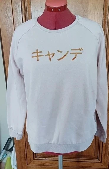 Sweat shirt beige rosé très bon état taille Xl soit 42 marque kiabi